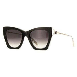New ALEXANDER MCQUEEN Black Cat Eye AM0375S 001 Sunglasses Women
